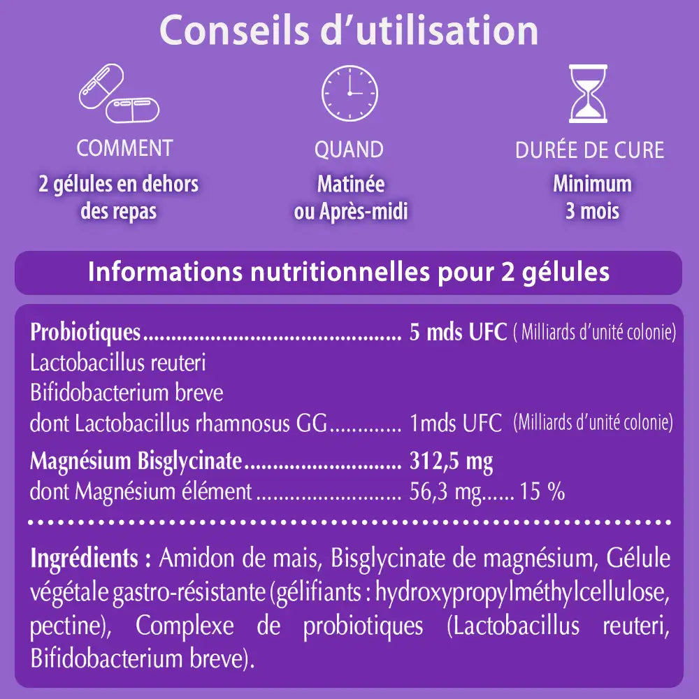 WOOMZEN - Magnésium Bisglycinate + Probiotiques